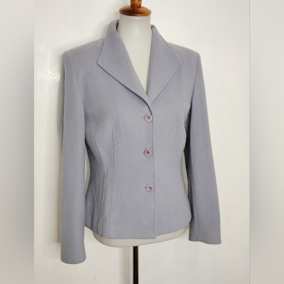 LILAC WOOL CASHMERE JACKET - Picture 6 of 10
